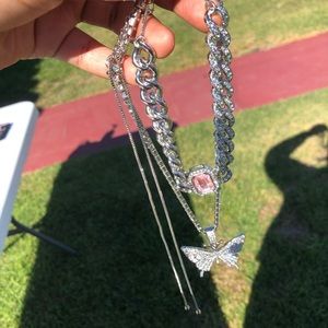 necklace two piece set butterfly design